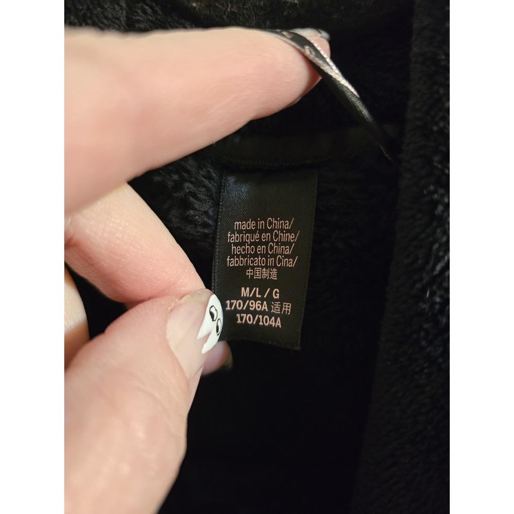 Victoria's‎ Secret Short Robe Plush Embroidered Black Housecoat M/L - Picture 3 of 5